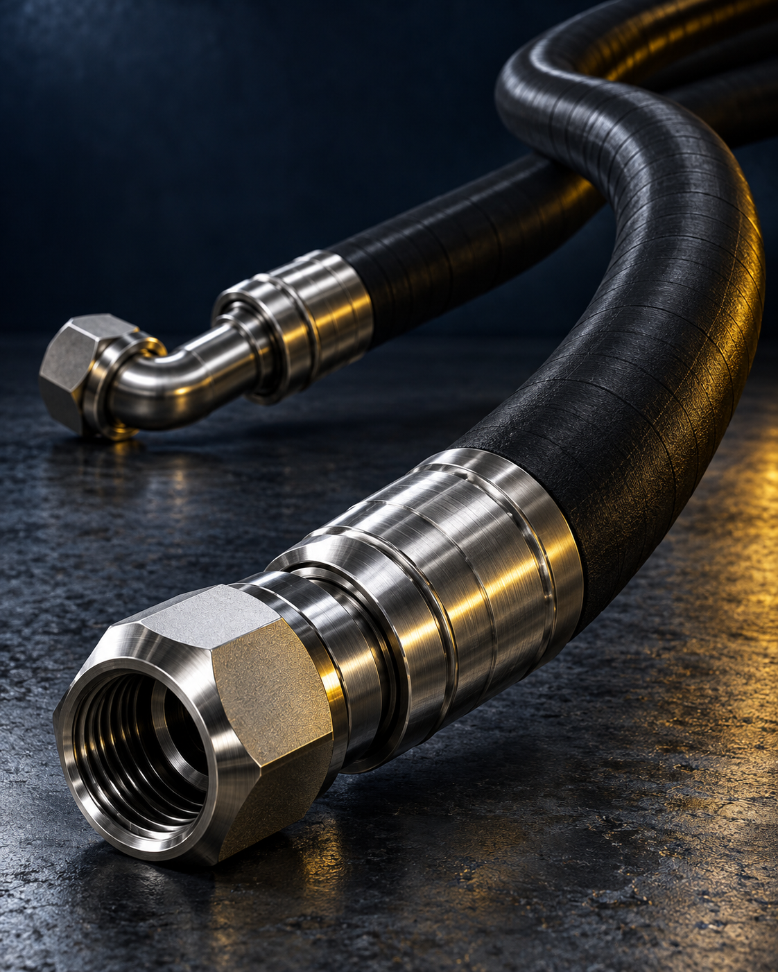 Precision hydraulic hose assembly